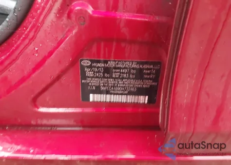 2013 Hyundai Sonata Se 2.0T from USA, damaged, VIN 5NPEC4AB9DH732463